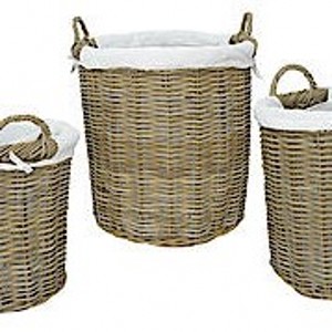 Langham Rattan Log Basket With Liner